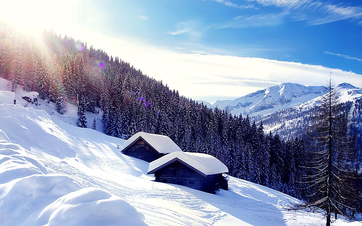 zima, zima, chata, góry, śnieg, europa, austria, podróż, alpy, pora roku, zima, schronisko, góry, śnieg, europa, austria, podróż, alpy, pora roku, Tapety HD