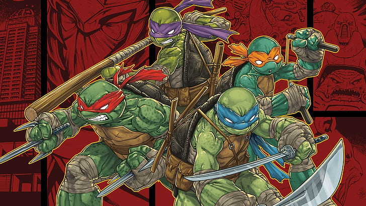 ilustraciones, tortugas ninjas mutantes adolescentes, Fondo de pantalla HD
