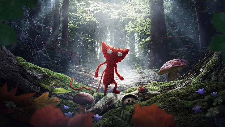 red cat cartoon movie sill, video games, Unravel, HD wallpaper