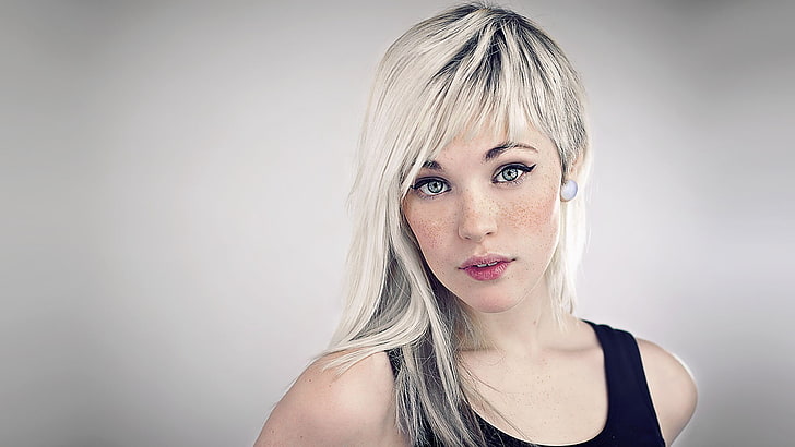 model, white hair, Devon Jade, HD wallpaper