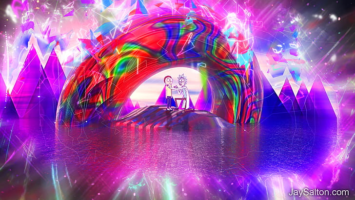 Rick ve Morty, Yetişkin Yüzmek, psychedelic, HD masaüstü duvar kağıdı