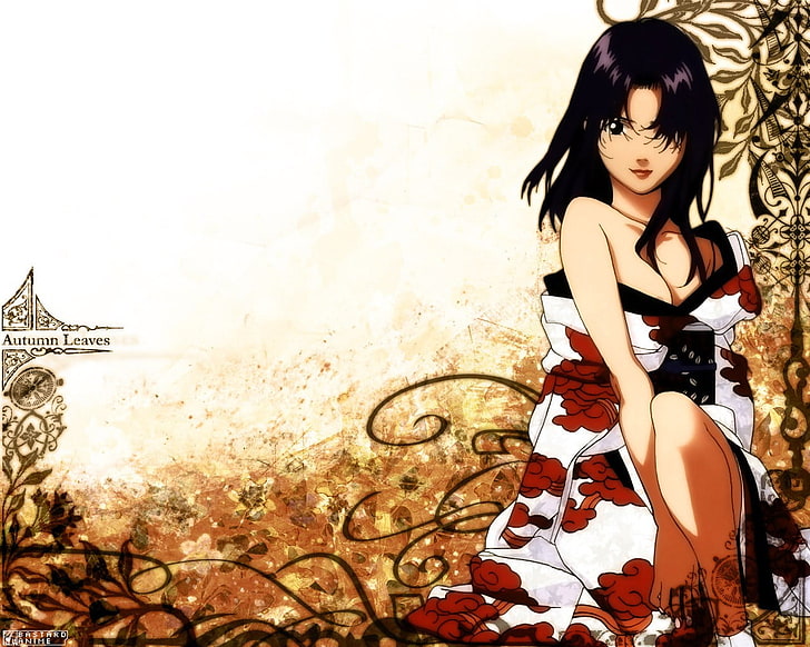 애니메이션 소녀들, 신세기 에반게리온, Katsuragi Misato, 기모노, HD 배경 화면