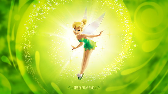 Carta da parati Hd 2560 × 1440 di Tinker Bell Cartoon Disney Fairy Green Desktop, Sfondo HD HD wallpaper
