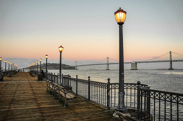 person taking photo of wood dock with post lamps, san francisco, san francisco, San Francisco, Pier, person, photo, wood, dock, post, lamps, love, twitter, nikon, me, flickr, followme, likeforlike, canon, night, tumblr, san, asdf, df, bay  bridge, swag, f4f, summer, d40, nature, scotland, nikkor, harbour, tripod, day, lens, dslr, sun, sky, fife, comment, goodnight, bridge - Man Made Structure, architecture, uSA, sea, cityscape, famous Place, sunset, urban Skyline, HD wallpaper