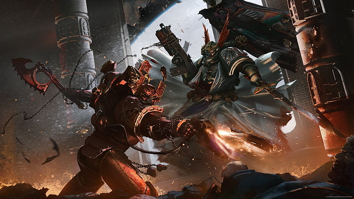 Papel de parede de Trials of Azrael, Warhammer 40.000, combate, Caos Space Marine, HD papel de parede