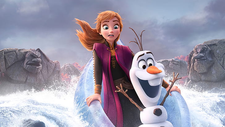Movie, Frozen 2, Anna (Frozen), Olaf (Frozen), HD wallpaper