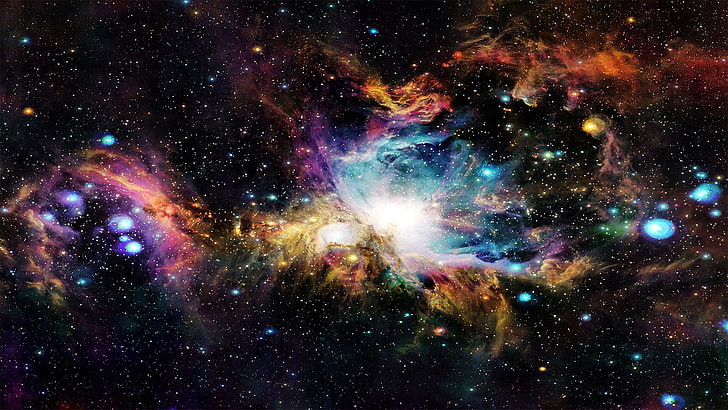 mångfärgad nebulosa, rymd, universum, HD tapet