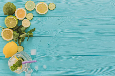  lemon, tube, mint, lemonade, HD wallpaper HD wallpaper