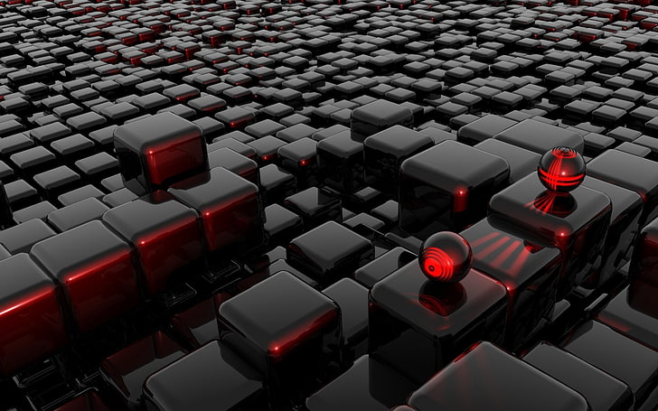 3d view abstract black red cgi plastic 1680x1050 Abstract 3D and CG HD Art, Abstract, 3D view, HD обои