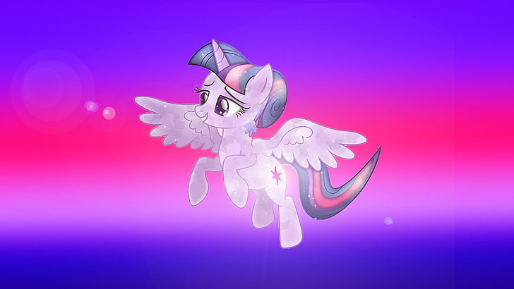 white unicorn illustration, My Little Pony, Twilight Sparkle, crystal , princess, wings, HD wallpaper