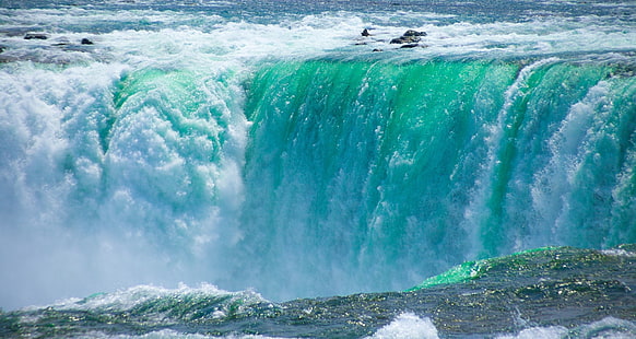 水域、水、急流、滝、カナダ、緑、白、自然、川、風景、 HDデスクトップの壁紙 HD wallpaper