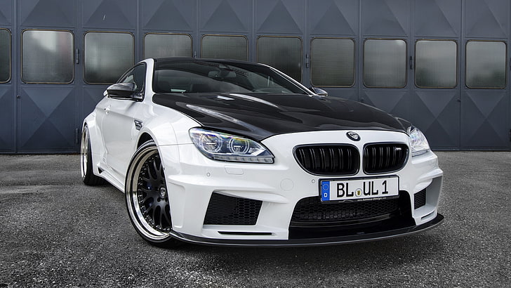 voiture BMW blanche et noire, bmw, m6, f13, design lumma, Fond d'écran HD