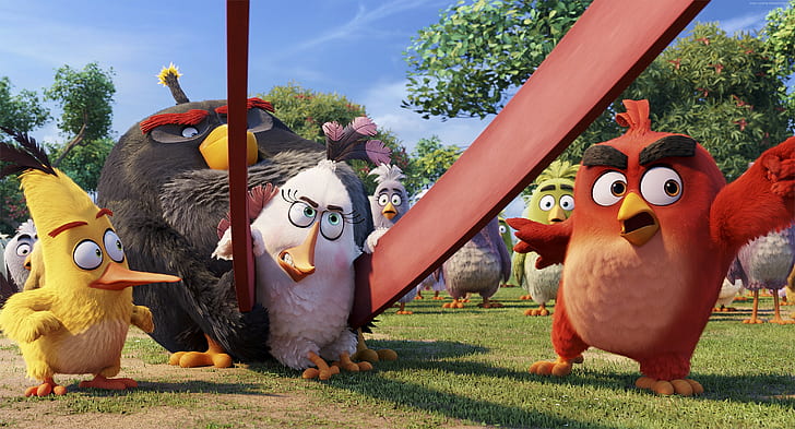 merah, chuck, bom, Film Animasi Terbaik 2016, Film Angry Birds, Wallpaper HD