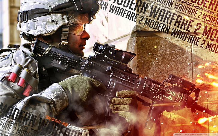 Call of Duty Modern Warfare 2, Call of Duty, weapon, soldier, video games, HD wallpaper