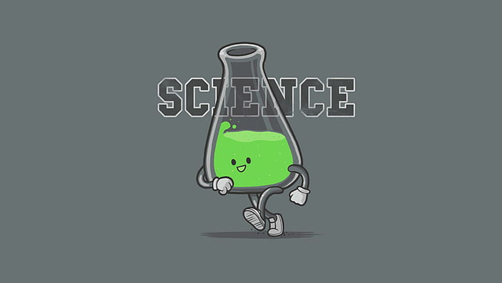 Ciencia, vaso de precipitados, logotipo de la ciencia, ciencia, vaso de precipitados, Fondo de pantalla HD
