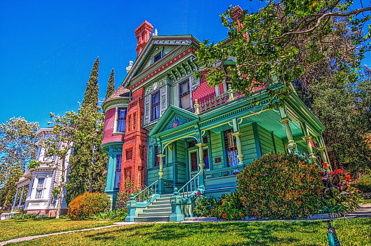 Buildings, House, Colorful, Colors, HDR, Victorian, Vintage, HD wallpaper