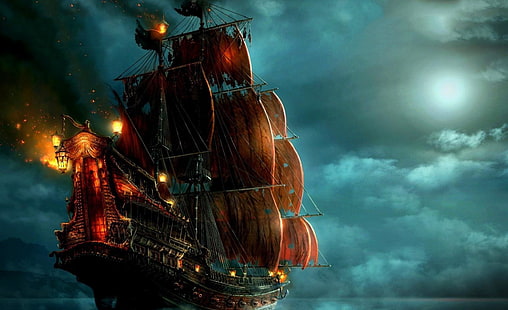 Пиратски кораб.., HD тапет HD wallpaper