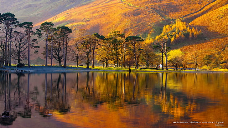 Lake Buttermere, Национален парк Lake District, Англия, есен, HD тапет