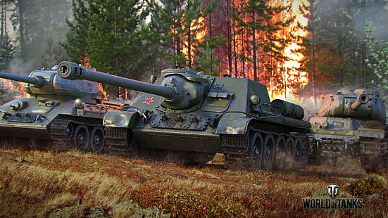 World of Tanks, Wargaming.Net, WoT, Mundo dos tanques, Wargaming.Net, BigWorld, tanques, tanque, URSS, IP T-34-85, SU-122, HD papel de parede HD wallpaper