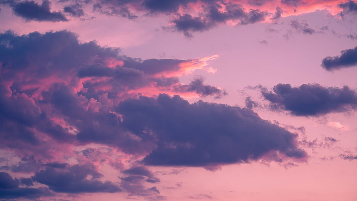 природа, облаци, небе, залез, розови, розови облаци, Ърнест Брило, HD тапет