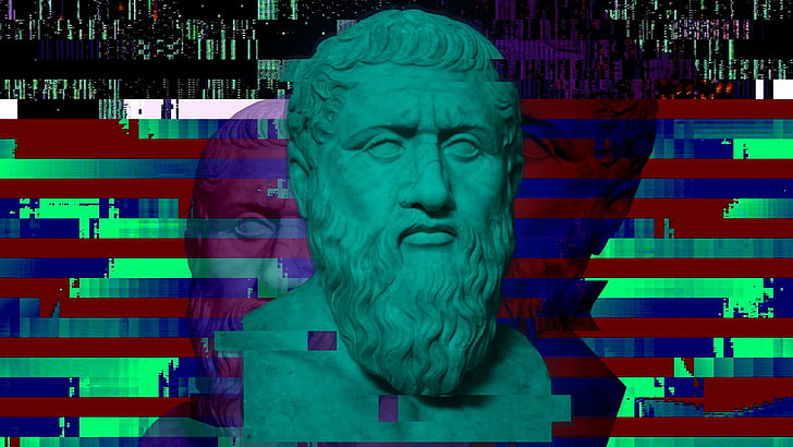 Glitch Art, philosophes grecs, Platon, Fond d'écran HD