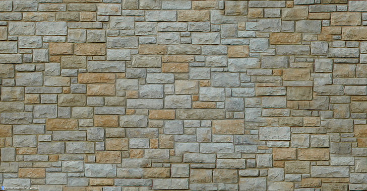 muro di cemento grigio e marrone, pietre, muro, carta da parati, muratura, volume, rilievo, Sfondo HD