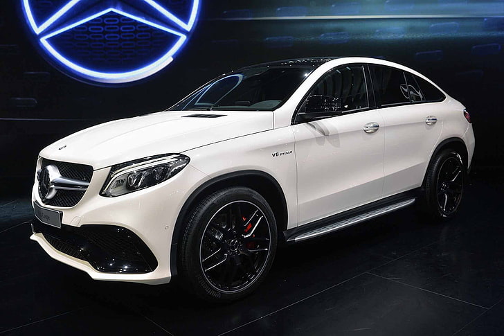red sedan, mercedes-benz gle, coupe, 2016, white, side view, HD wallpaper