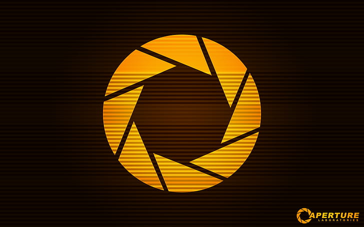 Aperture Portal HD, logo aperture, video game, portal, aperture, Wallpaper HD