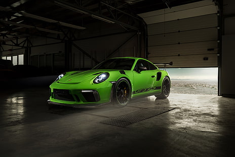 Porsche, Porsche 911 GT3, Grünes Auto, Porsche 911 GT3 RS, HD-Hintergrundbild HD wallpaper
