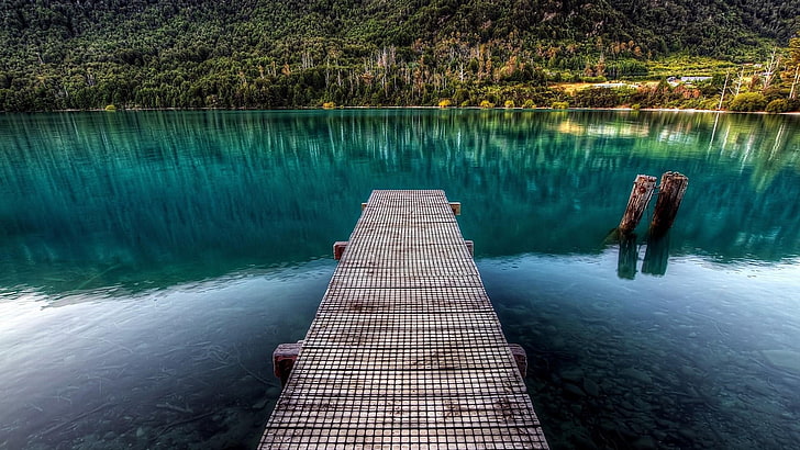 Queenstown, Nueva Zelanda, lago, reflejado, muelle, calma, lago wakatipu, increíble, reflexión, Fondo de pantalla HD