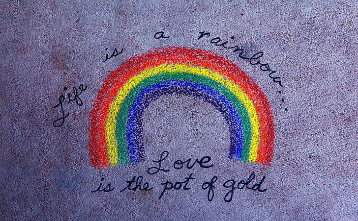 Life Is A Rainbow, rainbow painting, Love, Rainbow, Life, chalk drawing, chalk art, chalk rainbow, HD wallpaper