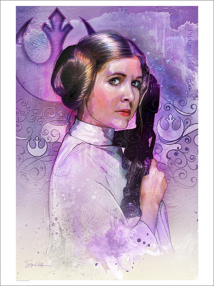 Star Wars Princess Leia pintura, Star Wars, Únete a la Alianza, Princesa Leia, Fondo de pantalla HD, fondo de pantalla de teléfono