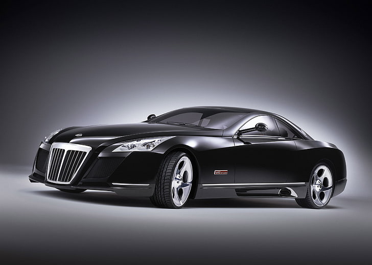 black coupe, auto, Maybach, wallpapers, Suite, exelero, v12, HD wallpaper