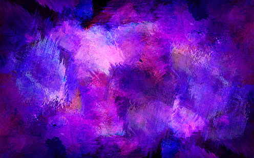 lukisan abstrak ungu dan merah muda, cat, noda, ungu, Wallpaper HD HD wallpaper