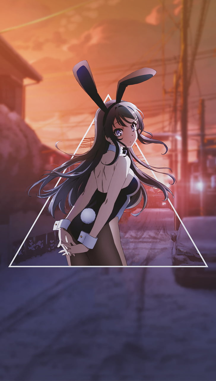 애니메이션, 애니메이션 소녀들, picture-in-picture, Seishun Buta Yarō wa Bunny Girl-senpai no Yume wo Minai, HD 배경 화면, 핸드폰 배경화면