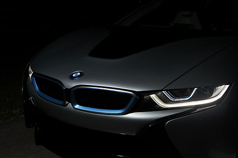 silbernes BMW Auto, BMW, BMW i8, silberne Autos, Fahrzeug, Auto, HD-Hintergrundbild HD wallpaper