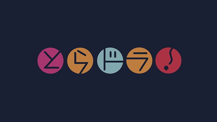 круглый разноцветный логотип, Toradora !, цифровое искусство, простой фон, HD обои