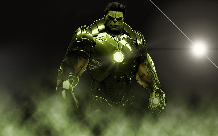 Wallpaper digital Iron-Man Hulk, Hulk, crossover, Marvel Comics, Wallpaper HD