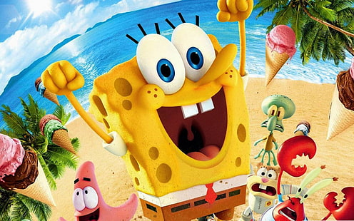The SpongeBob Movie-Sponge Out of Water HD Wallpap .., Ilustración de Bob Esponja, Fondo de pantalla HD HD wallpaper