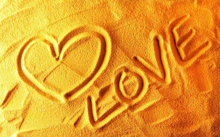 Pasir cinta, tanda cinta pasir, cinta, pasir, Wallpaper HD