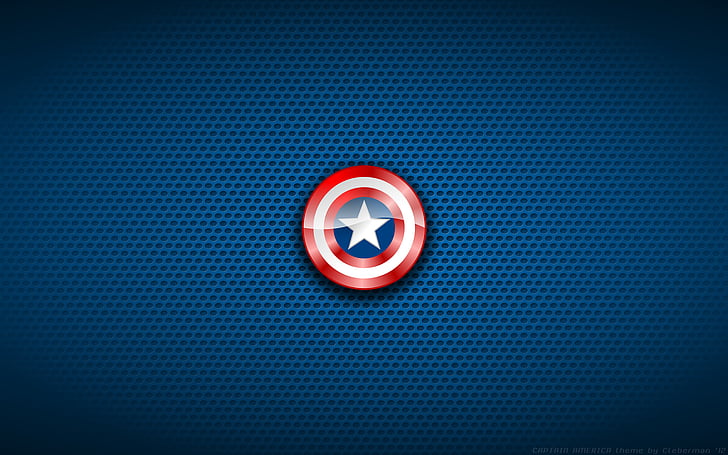 amerika, biru, kapten, perisai, Wallpaper HD