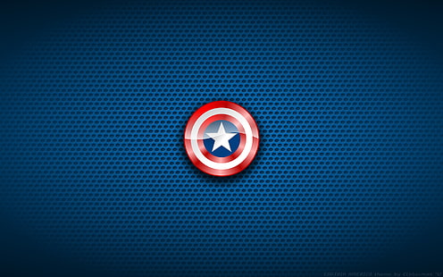 américa, azul, capitán, escudo, Fondo de pantalla HD HD wallpaper
