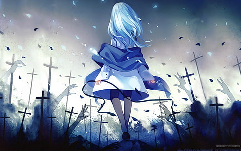 голубоволосый женский аниме персонаж, аниме, оригинальные персонажи, HD обои HD wallpaper