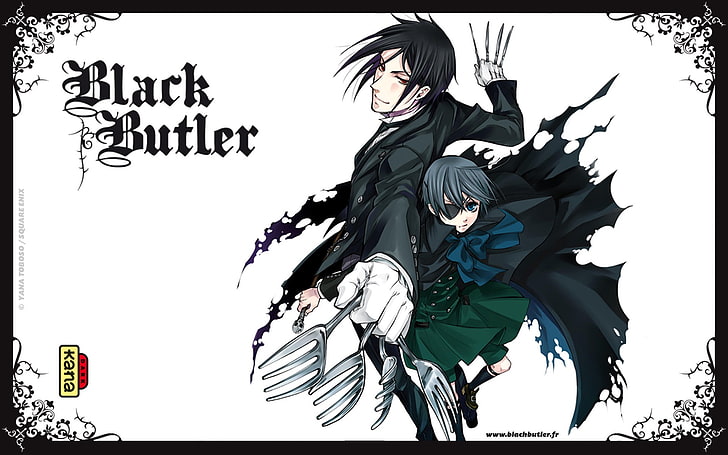 Black Butler posteri, Kuroshitsuji, Black Butler, Michaelis Sebastian, Ciel Phantomhive, anime, HD masaüstü duvar kağıdı