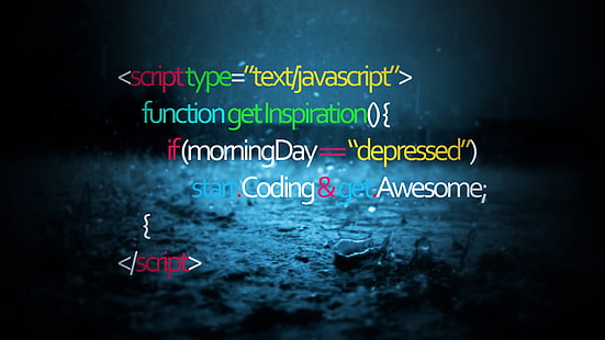 pemrograman, programmer, bahasa pemrograman, hujan, biru, gelap, malam, penuh warna, Wallpaper HD HD wallpaper