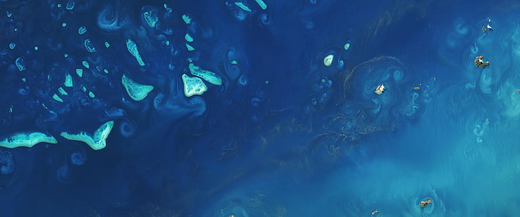 Астрофотография, синий, космос, ультраширо, HD обои HD wallpaper