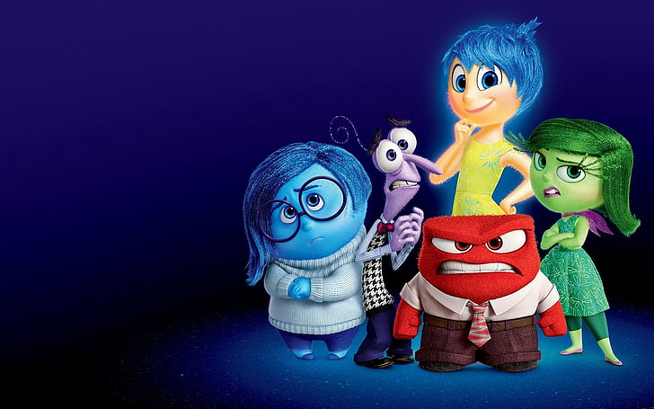 Inside Out poster, inside out, joy, sadness, fear, anger, HD wallpaper