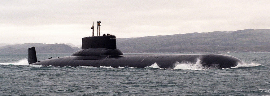 подводница, SSBN Typhoon, Proj. 941 клас Акула SSBN, руски флот, военен, превозно средство, HD тапет HD wallpaper