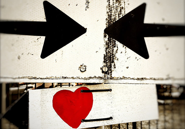 heart, arrows (design), HD wallpaper