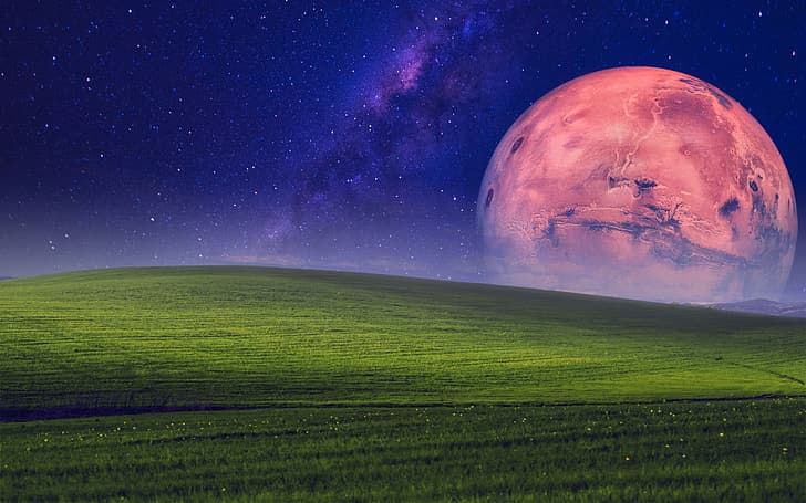 Windows XP, Glückseligkeit, Mars, SpaceX, Weltraum, HD-Hintergrundbild
